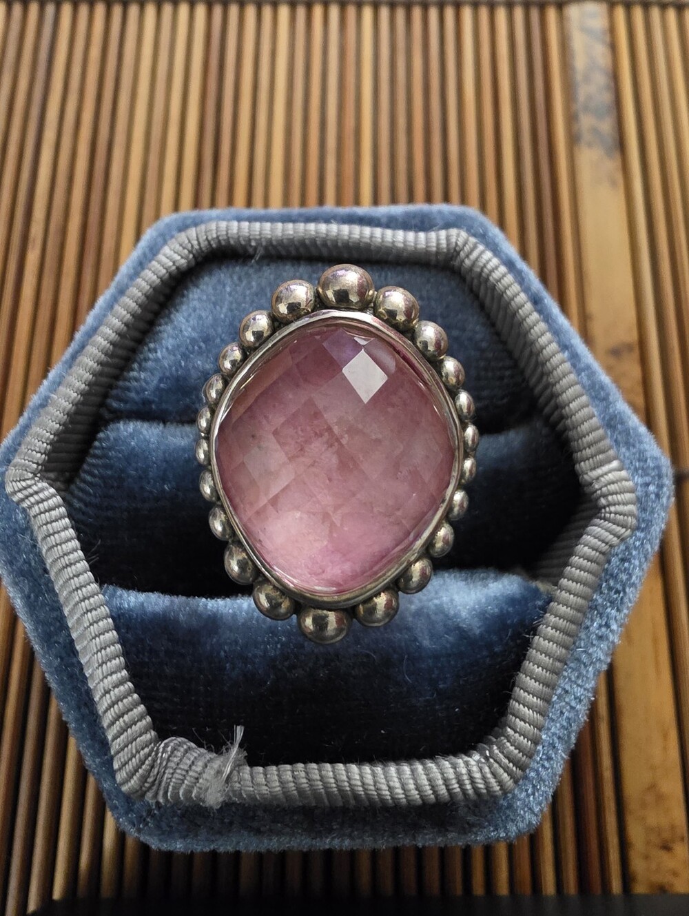 925 Silver Lagos Rhodochrosite Ring (Vintage)